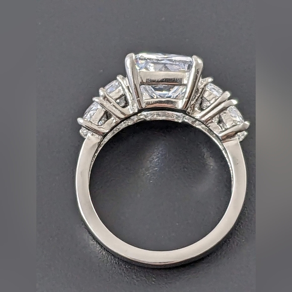 Emerald Cut CZ Polished Stainless Steel Ring - Picture 5 of 9